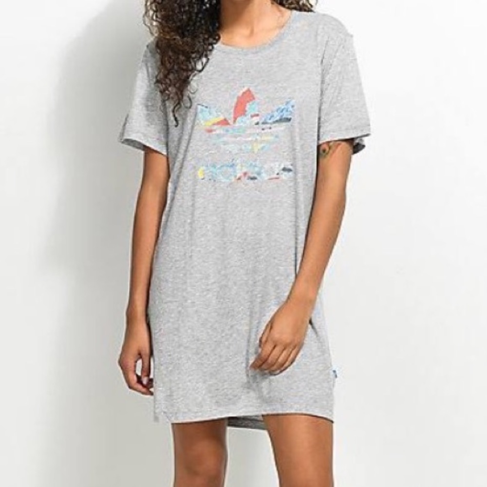 Adidas grey Trefoil dress nwt